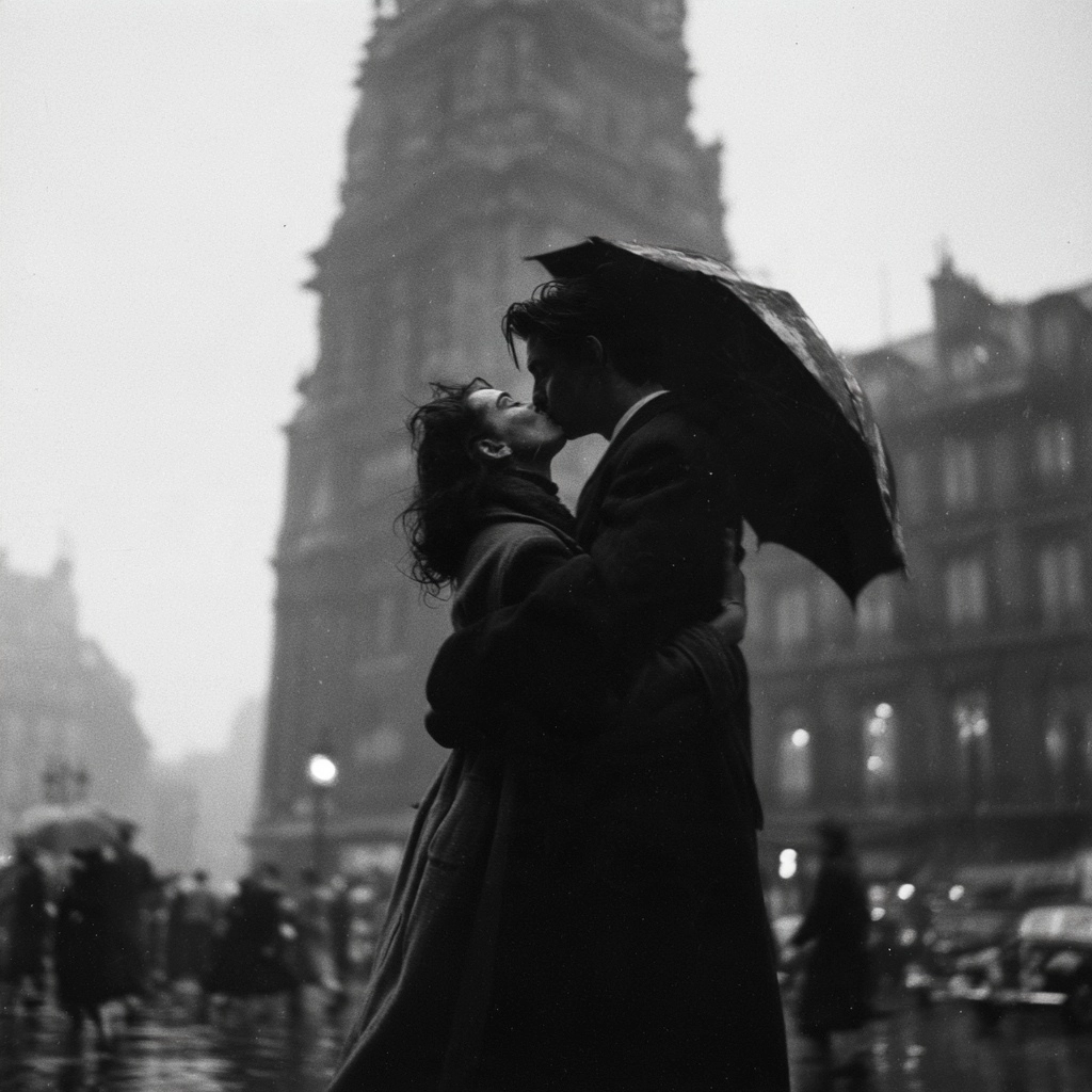 Le Baiser De l'Hotel De Ville by Robert Doisneau same photo but modern time